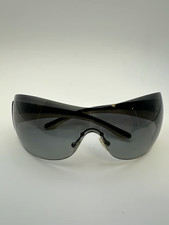 Prada SPR 54G Shield Sunglasses Black and Ivory Y2K 2000’s Vintage picture