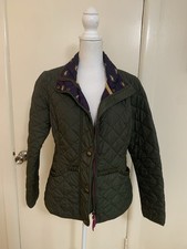 Joules Boldly British Women's Sz US 10 EverGreen Quilted Zip Snap Up Jacket picture