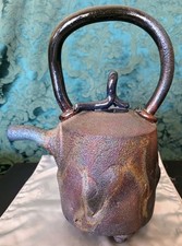 RAKU Teapot by Bob Smith Handle-Lid Older 98/99 Piece Gorgeous 14