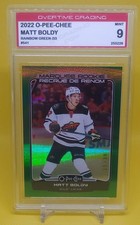 2022-23 O-Pee-Chee Marquee Rookie Rainbow Green #541 Matt Boldy 20/33 Graded 9 picture