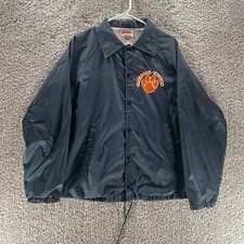 Vintage 70s Clemson Tigers Jacket Mens Medium Blue Hartwell Made In USA NCAA picture