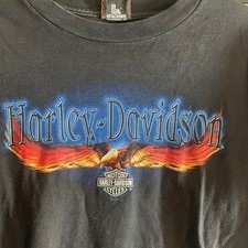 Harley Davidson black and red biker shirt #bikerstyle #2003 #vtg picture