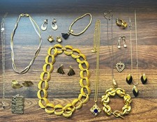 Vintage Estate Signed Gold & Silver Tone Jewelry Lot | 16 Pieces picture