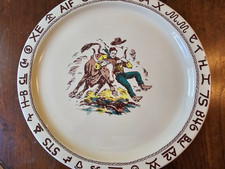 Westward Ho Ceramic Large Round Chop Platter Rodeo Cowboy Decor picture