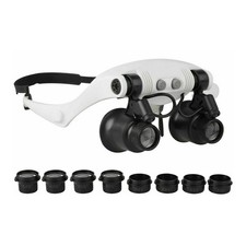 10x 15x 20x 25x LED Head Magnifier Glass Jewel Watch Repair Magnifying Tool Kit picture