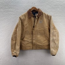 VTG Carhartt JQ186 Jacket Mens 46 Brown Arctic Traditional Quilt Lined USA Made picture
