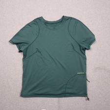 Lululemon Shirt Womens 4 Green Lightweight Cinched Hem Hiking Tee Athletic Top picture