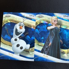 2025 Topps Chrome Disney Sapphire Elsa Olaf Blue Cracked Ice Color Match picture