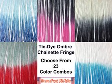 Ombre Chainette Fringes Tonal Multicolor Thread Yarn Loop Trim - HAND DIP DYED picture