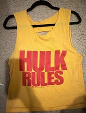 WWF Hulk Hogan Hulk Rules Vintage 1988 Tank Top Yellow picture