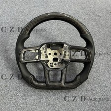 CZD Real Carbon Fiber Steering Wheel All Black For Ford Mustang 2024 2025 2026+ picture