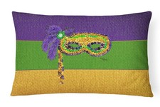 Caroline's Treasures 8384PW1216 Mardi Gras Canvas Pillow 12HX16W Indoor Outdoor picture