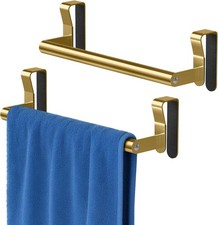 STWWO Gold 2 Pack Over Cabinet Door Towel Holder Kitchen picture