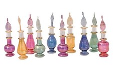 CraftsOfEgypt Egyptian Perfume Bottles Set of 10 Hand Blown Decorative Pyrex ... picture
