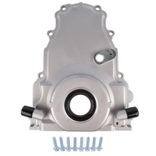 Timing Chain Cover w/ Dual-10AN Turbo Oil Drain Bungs for Gen IV GM LS Series picture