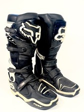 Fox Racing Instinct Motocross Boots Black & White w/ Blue Liner – Size 10 picture