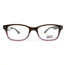 Chelsea Morgan CMM6001 Brown Fade Unisex Rectangle Full Rim Eyeglasses 48-17-135 picture