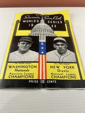 1933 World’s Series Official Souvenir Score Card Nationals vs Giants Original picture