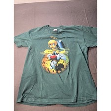 Vintage Six Flags Looney Tunes Tweety Sylvester Graphic T-Shirt Green Mens XL picture