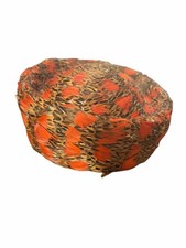 Vtg Mr. John Wool Orange Feathered Pillbox Hat for Women picture