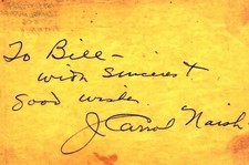 Rare J CARROL NAISH Autograph Signed 3X5 Album Page w/ COA   Annie Get Your Gun picture