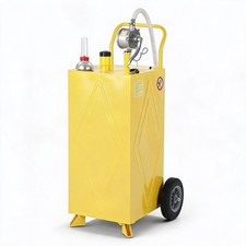 35 Gallon Portable Fuel Caddy w/ Manual Pump Gas Diesel Transfer Tank on Wheels picture