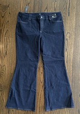 Express Womens XL Reg 18/20 70s Flare Mid Rise FlexX Jeans Dark Wash NWT picture