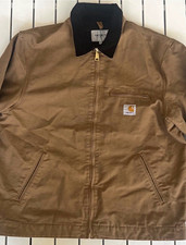 Carhartt WIP Men’s Detroit Jacket Full Zip Lined Point Collar Brown XL picture
