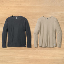 NWT Vuori Men's Long Sleeve Strato Tech Tee - Charcoal Heather & Acorn Heather picture