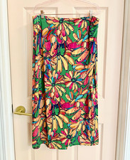Farm Rio Women’s Multicolor Floral Midi Skirt Pull On Elastic XL picture