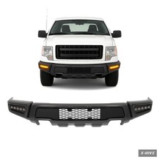 Bumpers Steel+Plastic 1 KUAFU Front Bumper W/LED Fog Lights Assembly Compatible picture