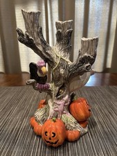 Fitz & Floyd Vulture Tree Ghost Tree Candelabra Halloween Candle Holder 1988 picture