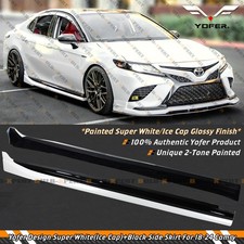 For 18-2024 Toyota Camry Yofer Super White / Ice Cap Black Side Skirt Extension picture