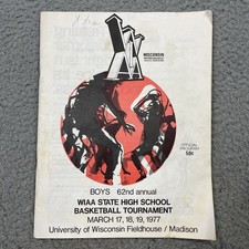 Vtg 1977 62nd ANNUAL WIAA BOYS STATE HIGH SCHOOL BASKETBALL TOURNAMENT PROGRAM picture