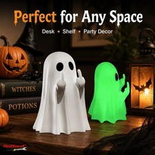 Halloween Ghost Figurine Funny Middle Finger Statue Novelty Tabletop Home Decor picture