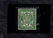 TRANSVAAL 1872-74 SG 28 1S Green Thin Roulette Perf 15 1/2-16 MOG GEM CV L250+ picture