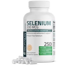 Selenium 200mcg Amino Acid Immune Support Trace Mineral Non-GMO, 250 Capsules picture