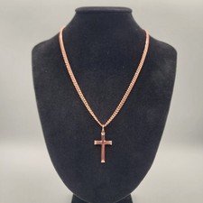 Solid Copper Cross Necklace 4mm Chain 20