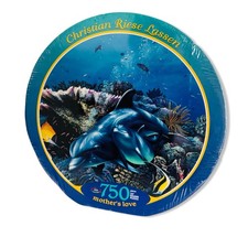 Round Dolphin Puzzle 750 Piece Mothers Love 24