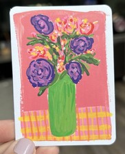 3.5” x 2.5” ACEO Original Floral painting- Tracey Bower Art picture