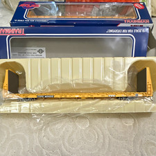 Atlas Trainman O Gauge 62' Bulkhead Flat Car TTX 804015 Yellow 2-Rail picture