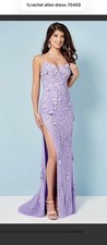 Rachel Allan Purple Floral Embellished Formal Gown Dress 70450 Elegant Evening  picture