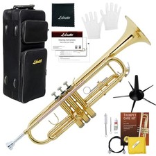Libretto Gold Lacquer Bb Trumpet Set, Rose Brass Leadpipe picture