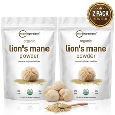 MicroIngredients Organic Lion's Mane Powder 2 Pack (2 lbs Total) Supplement picture