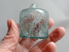 Antique Blackwood & Co Patent Igloo Ink Bottle Aqua Glass c.1870-1890 picture