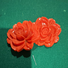 Vintage orange rose flower brooch pin Flowers & Plants theme no stone picture