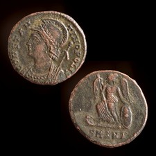 Constantine I AE2/AE3 330-335 AD Constantinopolis & Victory Roman Bronze Coin picture