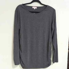 NWT BHOME Dark Gray Long Sleeve Round Neck Ruched Side Top Size XL picture