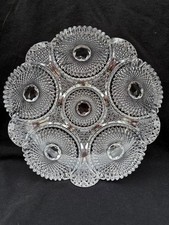 Rare Meriden Rose Diamond ABP American Brilliant Cut Glass 9” low bowl picture