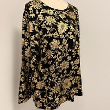 NWT Chico’s Black Gold Metallic Tunic Top Size XXL Chicos 4 Party New Years Glam picture